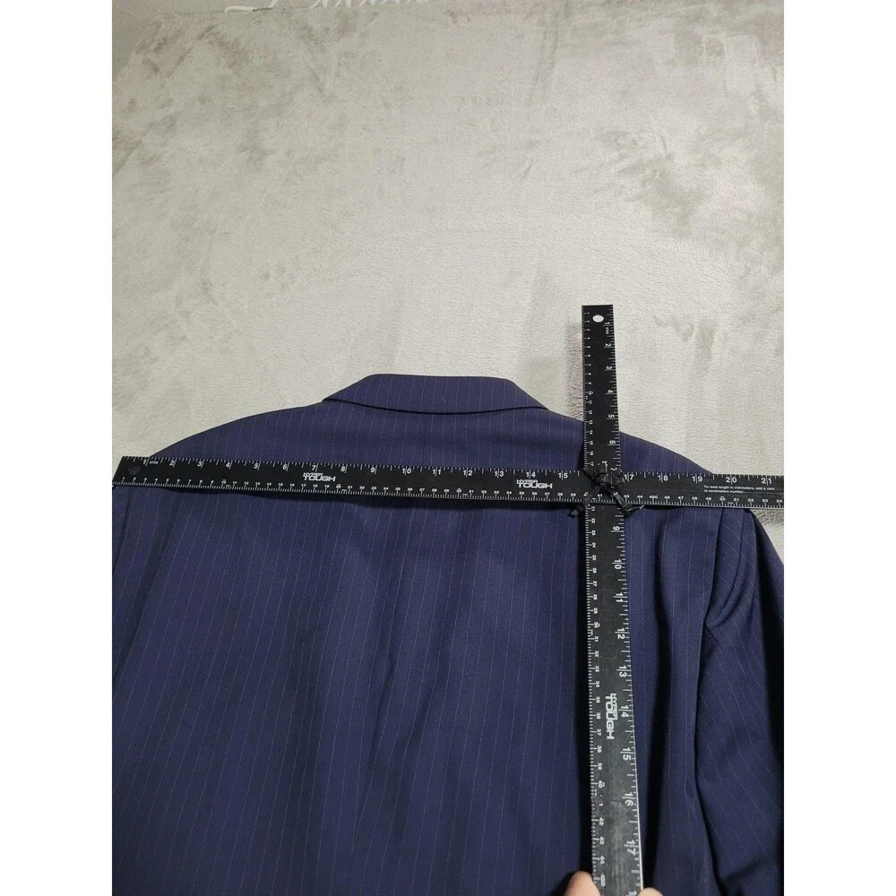 Banana Republic Suit Jacket Mens 48R Blue Pinstripe Wool Slim Fit 2 Button